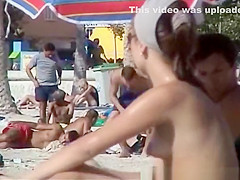 Big nipples on the beach