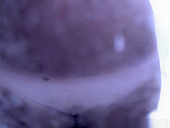 Busty chick caught in beach cabin