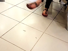 Gf sexy extreme dangling  feet tease public
