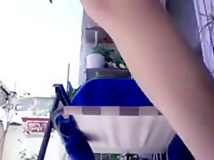 Camgirl balcony pussy show