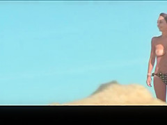 Pretty French girl on beach