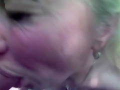 Cheap mature whore suck fatman in forest