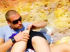 Blonde wants and gets sex on beach