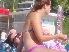 Candid Beach Bikini Ass Butt West Michigan Booty Tent