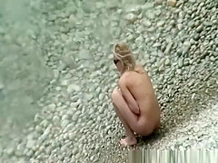 Female nudists at beach