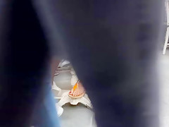 college girl perfect crossed legs sexy feets hot red toes