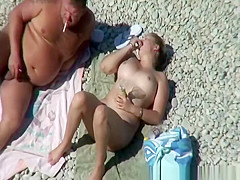 Nudist woman with hairy pussy