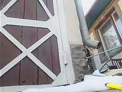 Hot sexy girl show the body outdoor, backyard. Part 3