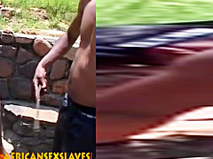 Ebony slave is about to get a rough intrusion