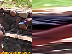 Ebony slave is about to get a rough intrusion