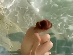 They struggle to fuck in the water