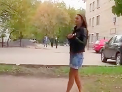 Gorgeous girl flashing in public 3