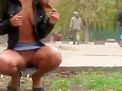 Gorgeous girl flashing in public 3