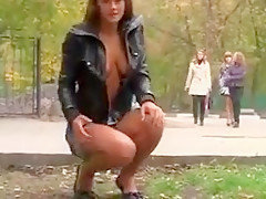 Gorgeous girl flashing in public 3