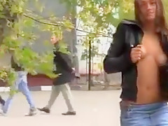 Gorgeous girl flashing in public 3
