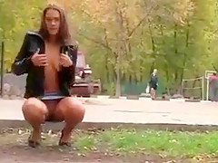Gorgeous girl flashing in public 3