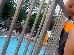 Perfect young ass on the water slide