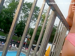 Perfect young ass on the water slide