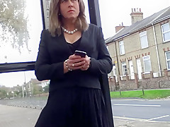 windy stockings upskirt face view