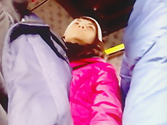 The girl continually looking at dick in the bus