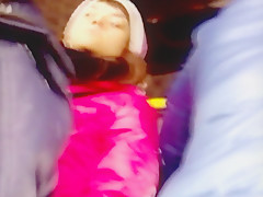 The girl continually looking at dick in the bus