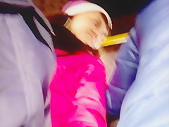 The girl continually looking at dick in the bus