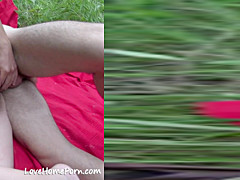 Enjoying a nice picnic with his hot wife