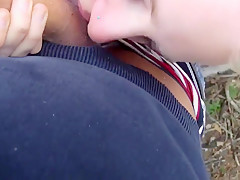 hot german amateur blonde outdoor blowjob nice facial