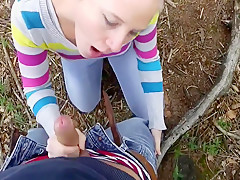 hot german amateur blonde outdoor blowjob nice facial