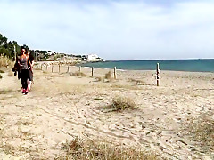 Brunette wants sex on the beach