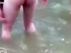 Lasses take turns playing with their friend’s dick
