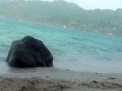 Swallowing sticky cum makes a skinny nudist teen happy