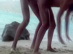 Swallowing sticky cum makes a skinny nudist teen happy