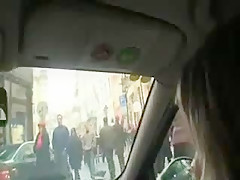 Young blonde sucks in a pub and fucks outdoor