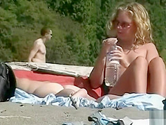 Beautiful bodies examined at the nudist beach