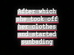 Drunk girl sunbathes completely naked
