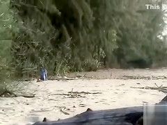 Drunk girl sunbathes completely naked