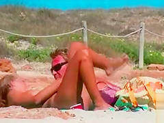 Hypnotic nudist women and their shaved vaginas