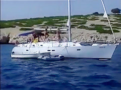 Threesome on sailing boat