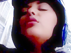 Busty in winter nature