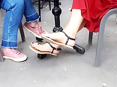 college girl sexy long feets hot toes in sandals