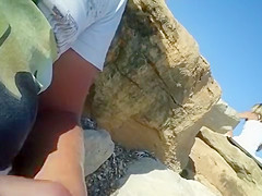 Stroking my stiff sausage next to the curvy blonde