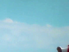 Windy weather on the nudist beach