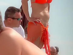 Windy weather on the nudist beach