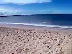 Desirable dish lets her man put sunscreen on her slim body