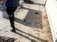 Flashing fingering and blowjob