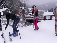 Amazing pornstars Linda O, Lily Klass and Betty Gordon in hottest blowjob, outdoor porn scene