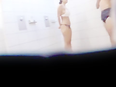 Nice women in pool showers