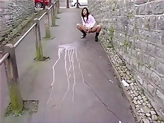 Exotic amateur Pissing, Public porn video