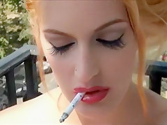 Exotic amateur Smoking, Outdoor xxx scene